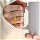 2 - Brianna 2.75 ctw Emerald Shape Citrine (6X4 mm) Five Stone Wedding Band 