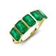 3 - Brianna 2.50 ctw Emerald Shape (6X4 mm) Emerald  Five Stone Wedding Band 
