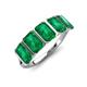 3 - Brianna 2.50 ctw Emerald Shape (6X4 mm) Emerald  Five Stone Wedding Band 