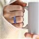 2 - Brianna 2.75 ctw Emerald Shape Iolite (6X4 mm) Five Stone Wedding Band 