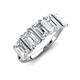 3 - Brianna 2.75 ctw Emerald Shape Moissanite (6X4 mm) Five Stone Wedding Band 