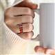 2 - Brianna 3.90 ctw Emerald Shape Red Garnet (6X4 mm) Five Stone Wedding Band 