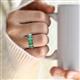 2 - Brianna 4.05 ctw Emerald Shape Created Alexandrite (6X4 mm) Five Stone Wedding Band 