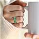2 - Brianna 4.05 ctw Emerald Shape Created Alexandrite (6X4 mm) Five Stone Wedding Band 