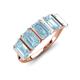 3 - Brianna 2.50 ctw Emerald Shape Aquamarine (6X4 mm) Five Stone Wedding Band 