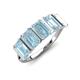 3 - Brianna 2.50 ctw Emerald Shape Aquamarine (6X4 mm) Five Stone Wedding Band 