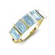 3 - Brianna 2.50 ctw Emerald Shape Aquamarine (6X4 mm) Five Stone Wedding Band 