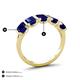 4 - Brianna 3.50 ctw Emerald Shape Blue Sapphire (6X4 mm) Five Stone Wedding Band 