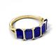 5 - Brianna 3.50 ctw Emerald Shape Blue Sapphire (6X4 mm) Five Stone Wedding Band 