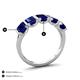 4 - Brianna 3.50 ctw Emerald Shape Blue Sapphire (6X4 mm) Five Stone Wedding Band 