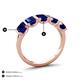 4 - Brianna 3.50 ctw Emerald Shape Blue Sapphire (6X4 mm) Five Stone Wedding Band 