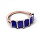 5 - Brianna 3.50 ctw Emerald Shape Blue Sapphire (6X4 mm) Five Stone Wedding Band 