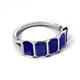5 - Brianna 3.50 ctw Emerald Shape Blue Sapphire (6X4 mm) Five Stone Wedding Band 