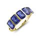 3 - Brianna 2.75 ctw Emerald Shape Iolite (6X4 mm) Five Stone Wedding Band 