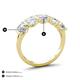4 - Brianna 2.75 ctw Emerald Shape Moissanite (6X4 mm) Five Stone Wedding Band 