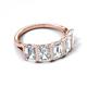 5 - Brianna 2.75 ctw Emerald Shape Moissanite (6X4 mm) Five Stone Wedding Band 
