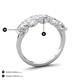 4 - Brianna 2.75 ctw Emerald Shape Moissanite (6X4 mm) Five Stone Wedding Band 