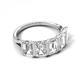 5 - Brianna 2.75 ctw Emerald Shape Moissanite (6X4 mm) Five Stone Wedding Band 