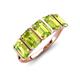 3 - Brianna 3.50 ctw Emerald Shape Peridot (6X4 mm) Five Stone Wedding Band 