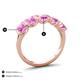 4 - Brianna 3.00 ctw Emerald Shape Pink Sapphire (6X4 mm) Five Stone Wedding Band 