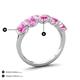 4 - Brianna 3.00 ctw Emerald Shape Pink Sapphire (6X4 mm) Five Stone Wedding Band 
