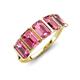 3 - Brianna 3.00 ctw Emerald Shape Pink Tourmaline (6X4 mm) Five Stone Wedding Band 