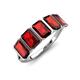 3 - Brianna 3.90 ctw Emerald Shape Red Garnet (6X4 mm) Five Stone Wedding Band 