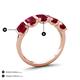 4 - Brianna 3.00 ctw Emerald Shape Ruby (6X4 mm) Five Stone Wedding Band 