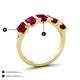 4 - Brianna 3.00 ctw Emerald Shape Ruby (6X4 mm) Five Stone Wedding Band 
