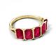 5 - Brianna 3.00 ctw Emerald Shape Ruby (6X4 mm) Five Stone Wedding Band 