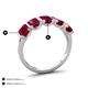 4 - Brianna 3.00 ctw Emerald Shape Ruby (6X4 mm) Five Stone Wedding Band 