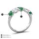 4 - Brianna 3.83 ctw Emerald Shape Created Alexandrite and Lab Grown Diamonds (6x4 mm) Five Stone Wedding Band 