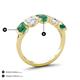 4 - Brianna 3.83 ctw Emerald Shape Created Alexandrite and Lab Grown Diamonds (6x4 mm) Five Stone Wedding Band 