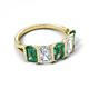 5 - Brianna 3.83 ctw Emerald Shape Created Alexandrite and Lab Grown Diamonds (6x4 mm) Five Stone Wedding Band 
