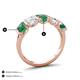 4 - Brianna 3.83 ctw Emerald Shape Created Alexandrite and Lab Grown Diamonds (6x4 mm) Five Stone Wedding Band 