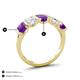 4 - Brianna 3.20 ctw Emerald Shape Amethyst and Lab Grown Diamonds (6x4 mm) Five Stone Wedding Band 