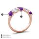 4 - Brianna 3.20 ctw Emerald Shape Amethyst and Lab Grown Diamonds (6x4 mm) Five Stone Wedding Band 
