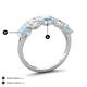 4 - Brianna 2.90 ctw Emerald Shape Aquamarine and Lab Grown Diamonds (6x4 mm) Five Stone Wedding Band 