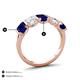 4 - Brianna 3.50 ctw Emerald Shape Blue Sapphire and Lab Grown Diamonds (6x4 mm) Five Stone Wedding Band 