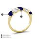 4 - Brianna 3.50 ctw Emerald Shape Blue Sapphire and Lab Grown Diamonds (6x4 mm) Five Stone Wedding Band 