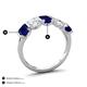 4 - Brianna 3.50 ctw Emerald Shape Blue Sapphire and Lab Grown Diamonds (6x4 mm) Five Stone Wedding Band 