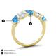 4 - Brianna 3.50 ctw Emerald Shape Blue Topaz and Lab Grown Diamonds (6x4 mm) Five Stone Wedding Band 