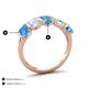 4 - Brianna 3.50 ctw Emerald Shape Blue Topaz and Lab Grown Diamonds (6x4 mm) Five Stone Wedding Band 