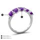4 - Brianna 3.00 ctw Emerald Shape Amethyst (6X4 mm) Five Stone Wedding Band 