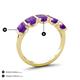 4 - Brianna 3.00 ctw Emerald Shape Amethyst (6X4 mm) Five Stone Wedding Band 