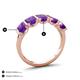 4 - Brianna 3.00 ctw Emerald Shape Amethyst (6X4 mm) Five Stone Wedding Band 