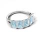 5 - Brianna 2.50 ctw Emerald Shape Aquamarine (6X4 mm) Five Stone Wedding Band 
