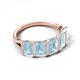 5 - Brianna 2.50 ctw Emerald Shape Aquamarine (6X4 mm) Five Stone Wedding Band 