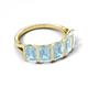 5 - Brianna 2.50 ctw Emerald Shape Aquamarine (6X4 mm) Five Stone Wedding Band 