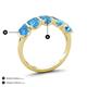 4 - Brianna 3.50 ctw Emerald Shape Blue Topaz (6X4 mm) Five Stone Wedding Band 